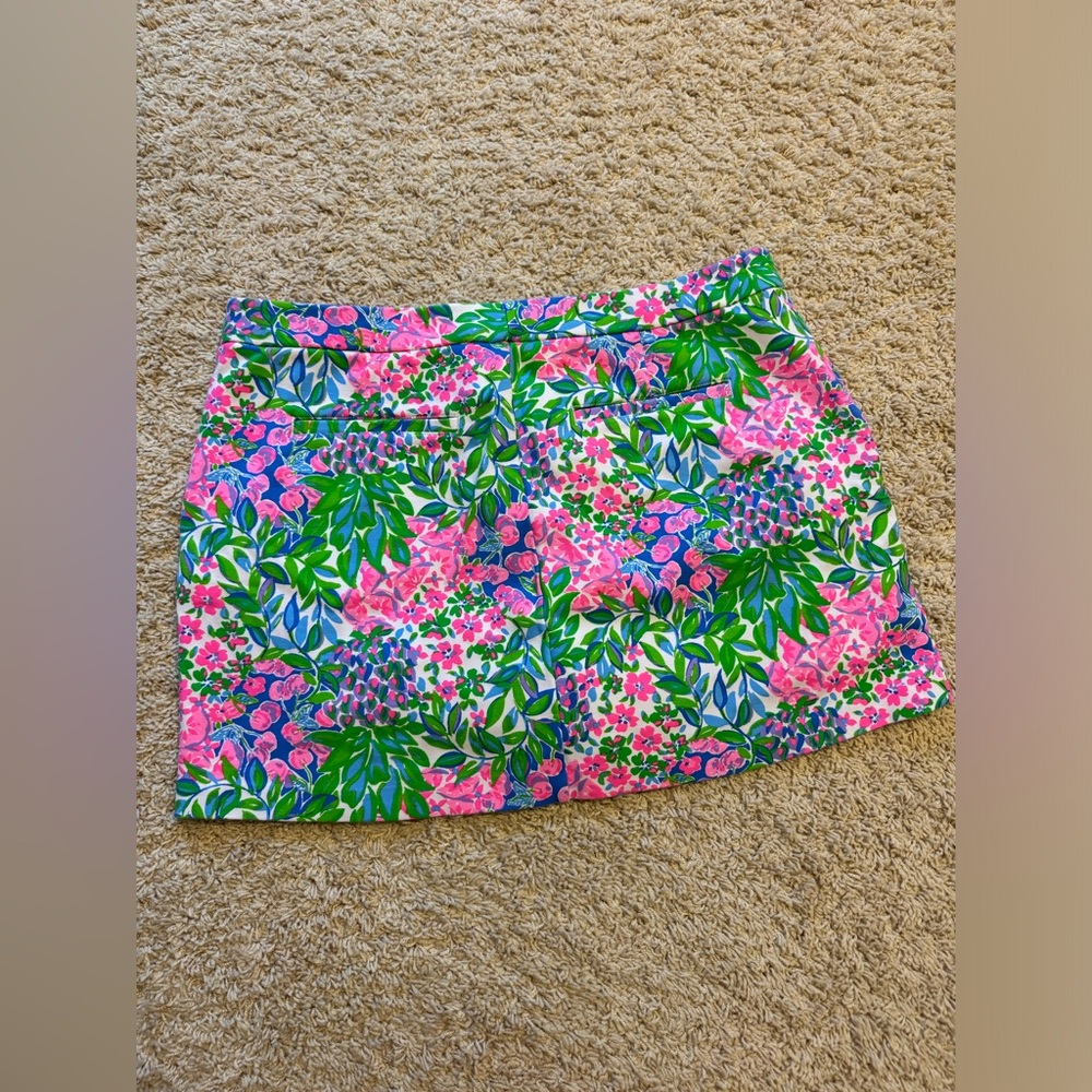 Lilly Pulitzer Pink Green Floral Skort - Picture 3 of 5